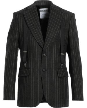 Moschino Charcoal Blazer Virgin Wool - Black