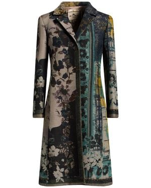 Etro Overcoat & Trench Coat Wool, Viscose - Black