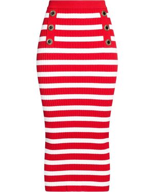 Balmain Midi Skirt - Red