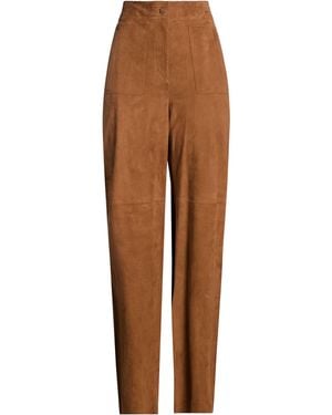 Alberta Ferretti Tan Pants Goat Skin - Brown
