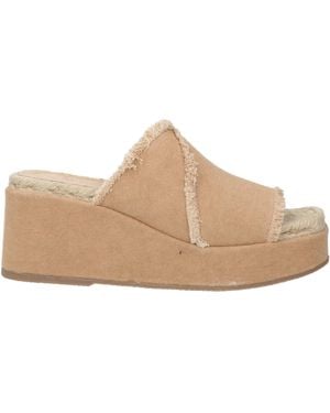 Castañer Sand Sandals Textile Fibers - Natural
