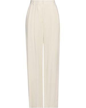 Patrizia Pepe Cream Trousers Viscose, Linen - White