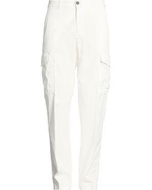 Eleventy Pants Lyocell, Cotton, Elastane - White