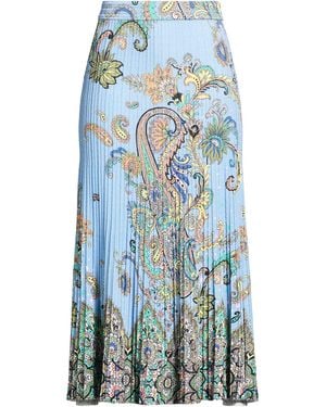 Etro Light Midi Skirt Cotton, Viscose - Blue