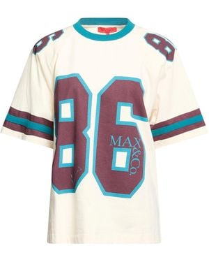 MAX&Co. With Pietro Terzini Cream T-Shirt Cotton - Blue