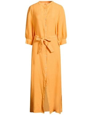 120% Lino Maxi Dresses - Orange