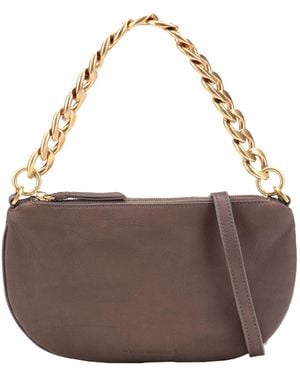 LES VISIONNAIRES Livia Chain Soft Grainy Leather -- Handbag Bovine Leather - Brown