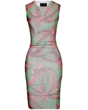 Louisa Ballou Midi Dress Polyester, Elastane - Green