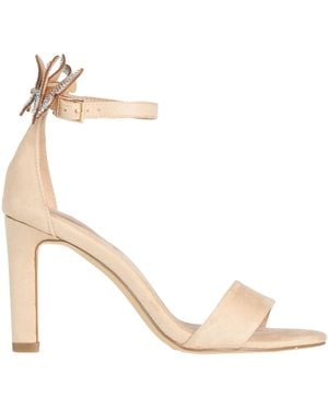 Menbur Ivory Sandals Textile Fibers - Natural