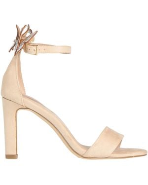 Menbur Ivory Sandals Textile Fibres - Natural