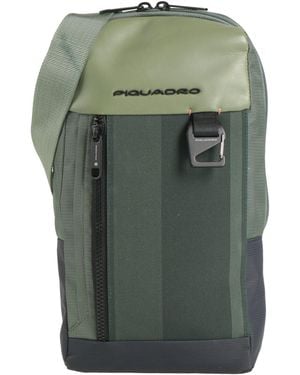 Piquadro Military Cross-Body Bag Cow Leather, Nylon, Polyester, Metal - Green