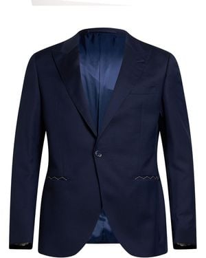 Luigi Bianchi Midnight Blazer Wool - Blue