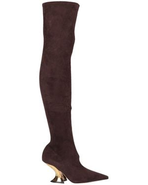 Casadei Dark Boot Textile Fibers - Brown