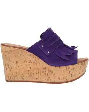Casadei Mules & Clogs Leather - Blue