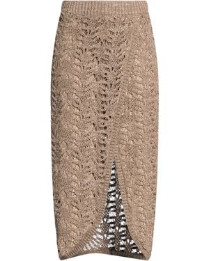 Brunello Cucinelli Midi Skirt Linen, Polyester, Silk, Polyamide - Natural