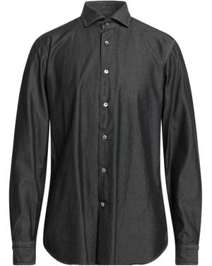 Guglielminotti Charcoal Shirt Cotton - Black
