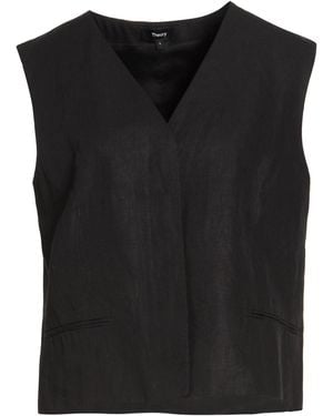 Theory Tailored Vest Linen - Black