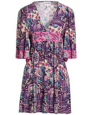 Antik Batik Mini Dresses - Purple
