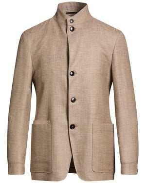 ZEGNA Blazer Cashmere, Silk, Linen - Natural