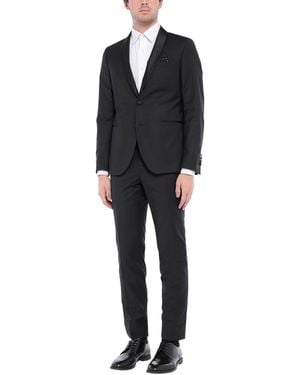 Paoloni Suit Viscose, Polyester, Virgin Wool, Elastane - Black