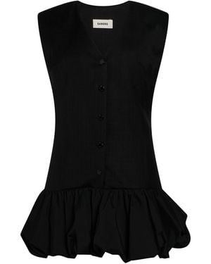 Sandro Mini Dress Polyester, Polyamide, Elastane - Black