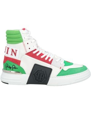 Philipp Plein Trainers Leather, Textile Fibres - Green