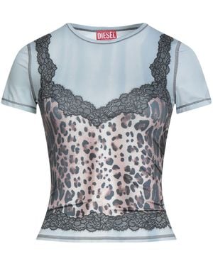 DIESEL T-Shirt Polyester, Elastane - Blue