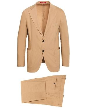 Bagnoli Sartoria Napoli Camel Suit Linen, Virgin Wool - Natural
