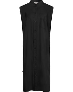 Agnona Midi Dress Cotton, Silk, Cupro, Metal - Black