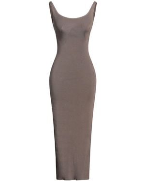 FFORME Khaki Midi Dress Silk, Polyamide, Elastane - Brown