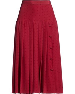 Alessandra Rich Burgundy Midi Skirt Silk - Red
