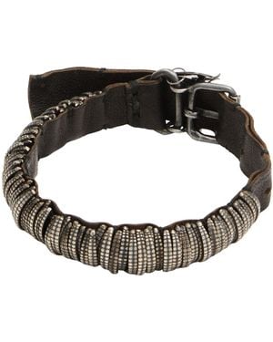 Goti Dark Bracelet Leather, Metal - Black