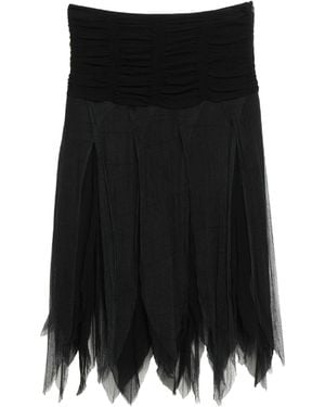 Blumarine Midi Skirt Silk - Black