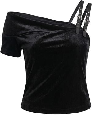 Versace Jeans Couture Top Polyester, Elastane, Cotton, Acetate - Black