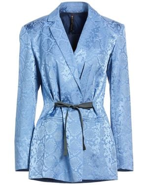 Manila Grace Light Blazer Viscose, Cotton - Blue