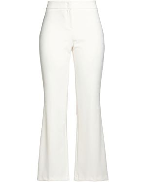 Seductive Ivory Trousers Polyester, Elastane - White