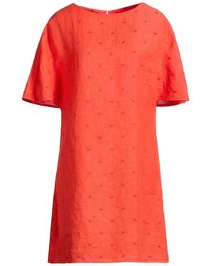 120% Lino Mini Dress Linen - Red