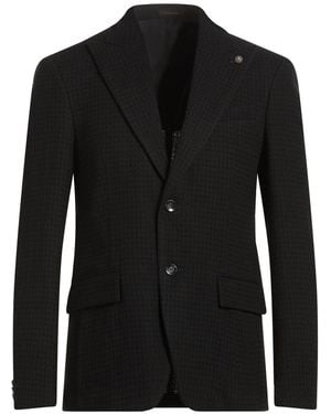 Officina 36 Blazer Virgin Wool, Polyester, Cotton - Black