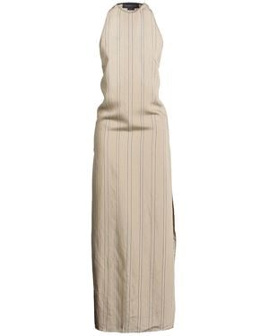 FEDERICO CINA Khaki Maxi Dress Modal, Polyamide, Polyester - Natural