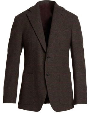 Caruso Dark Blazer Wool, Silk - Black
