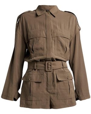ANDAMANE Military Playsuit Viscose, Polyester - Brown