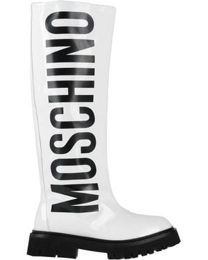 Moschino Boot Textile Fibers - White