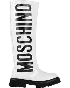 Moschino Boot Textile Fibres - White