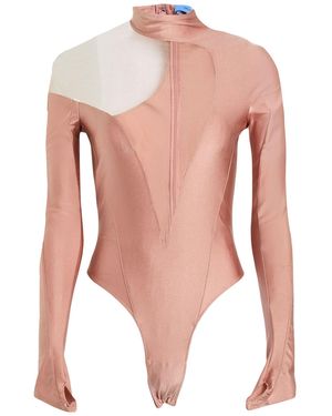Mugler Bodysuit Polyamide, Elastane - White