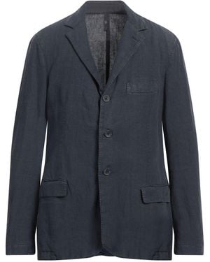 120% Lino Blazer Linen - Blue