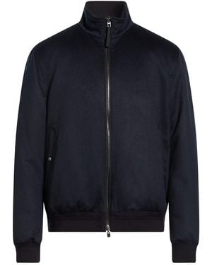 Agnona Jacket Cashmere, Polyester, Calfskin - Blue