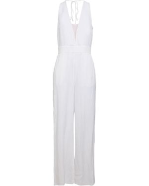 ALESSIA SANTI Jumpsuit Viscose, Linen, Polyamide - White