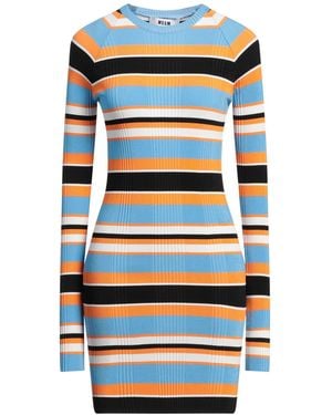 MSGM Azure Mini Dress Viscose, Polyamide, Elastane - Blue