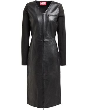 DIESEL Midi Dress Lambskin, Polyester, Elastane - Black