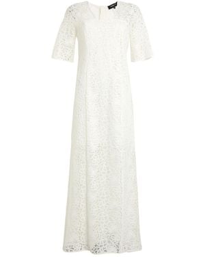 Paule Ka Ivory Maxi Dress Polyester, Silk - White